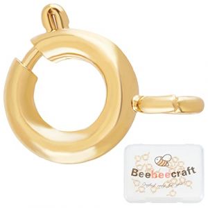 Beebeecraft 1 bo&icirc;te 20 pi&egrave;ces Fermoirs &agrave; Ressort 18K Plaqu&eacute; Or Anneau &agrave; Ressort Fermoirs Ronds 7mm pour Les R&eacute;sultats de Fabrication de Bijoux (Beebeecraft FR, neuf)
