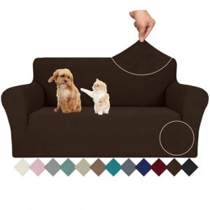 Ystyle Extensible Housse Canapé 2 Places, Universelle Housse De Canapé avec Accoudoirs, Housse Protection Canapém, Sofa Cover Antidérapante, Couvre Canapé pour Chiens Chats Animaux, Café (YSTYLE HOME, neuf)