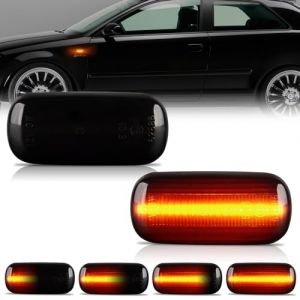 OZ-LAMPE Clignotants latéraux LED, Feux de Répétition Latéraux Pour Audi A3 S3 8P A4 S4 RS4 B6 B7 B8 A6 S6 RS6 C5 C7 A8 D3 TT 8J Roadster,Clignotants Dynamiques à LED avec Canbus Sans Erreur (gempro carparts, neuf)