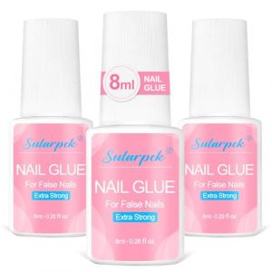 Sularpek Colle Faux Ongles, 3 Pi&egrave;ces Colle Ongle, 8 ML Colle Faux Ongles Extra Forte, Colle Capsule Ongle avec Pinceau, Professionnelle Colle Ongle, pour Ongles Parfaite pour Les Faux Ongles Nail Art (Liangzichanglun, neuf)