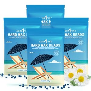 AURAFINE Perles d'épilation, 400g perles de cire épilation peaux sensibles, perle de cire sans traces pour tout le corps, épilation maillot brésilien, visage, bras, lot de 4 (xianfengxianmitushangmaoyouxiangongsi, neuf)
