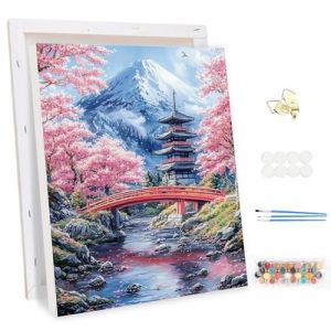 MEIYUDA Peinture par num&eacute;ros adultes avec cadre paysage, bricolage fleurs kit de peinture &agrave; l'huile num&eacute;rique sur toile, &oelig;uvre d'art pour la d&eacute;coration de la maison cadeau 30 x 40 cm (JINBEIKANG, neuf)