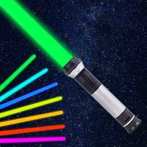 AYESY 7 Couleurs Sabre Laser, 2 en 1 Sabre Lumineux Ep&eacute;es Laser &agrave; LED avec Son Jouet de Sabres Lumineux R&eacute;tractable pour Cadeaux Cosplay Halloween Jeu de r&ocirc;le Guerrier Galactique, 41-80cm (FairySpring, neuf)