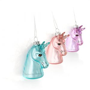 com-four&reg; 3X d&eacute;corations d'arbre de No&euml;l Premium - Licorne avec Crini&egrave;re de Plumes en Verre - Boules d'arbre comme d&eacute;corations de No&euml;l - Pendentifs d'arbre de No&euml;l (Licorne avec crini&egrave;re - 3 pi&egrave;ces) (COM-FOUR  Vertriebs GmbH, neuf)