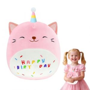 FreeSkill Peluche Licorne Anniversaire - 25cm Jouet Doux Coussin Cartoon avec Message Happy Birthday - Cadeau pour Enfants Filles Gar&ccedil;ons (ShunChang EU, neuf)