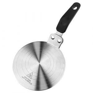 WinGluge Adaptateur Induction, Disque Relais Induction, Plaque de Diffusion de Chaleur, Diffuseur à Induction avec Poignée Isolante pour Cafetières et Ustensiles de Cuisine Argenté 13cm (LUIGIA ANGELA, neuf)