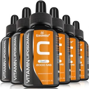 Vitamine C liposomale 2000 mg x 60 ml avec vitamine C Quali®-C, biodisponibilité la plus élevée, booster du système immunitaire, collagène fort, soutien de la peau anti-âge (lot de 6) (super vaule, neuf)