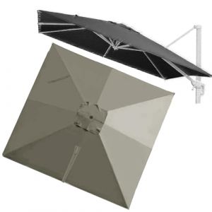 VLKLPZAHAK Toile De Rechange Parasol De Jardin Rectangulaire 400x300cm Parasol Déporté Auvent De Rechange, Tissu De Rechange 8 Baleines pour Parasol De Table Marché(Light Grey,4x3m (13x9.8ft)) (Run Pu shop, neuf)