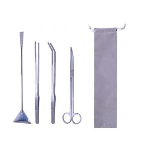 Outils d'aquarium 4 en 1 - Ciseaux d'aquarium - Grattoir - Pince à épiler pour débutants et plantes d'aquarium (WANGCL EU, neuf)
