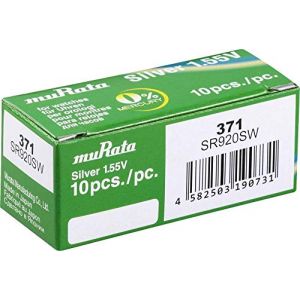 Murata SR920SW-PBWW 371 Lot de 10 Piles Bouton &agrave; l'oxyde d'argent 40 mAh 1,55 V (P & F France, neuf)