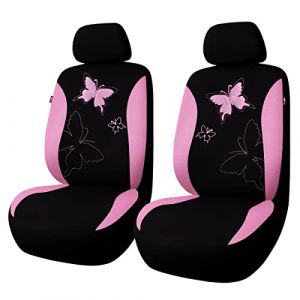 Flying Banner Housses de siège de Voiture Universelle Tendance avec Broderie Papillon Motif (Avant, Rose) (Flying Banner EU, neuf)