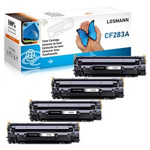 LOSMANN Cartouche de toner compatible pour HP 83A CF283A pour HP LaserJet Pro M201n M201dw per MFP M225dn M225dw M127fn M127fp M127fs M127fw M125a M125rnw M125nw (4 Noir) (LOSMANN, neuf)