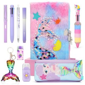 Cooyou Journal Intime Fille avec Cadenas, Carnet Secret pour Fille en Peluche Comprenant une Cahier A5 et une Licorne Trousse &agrave; Crayons, Cadeau Licorne pour Fille 4-12 Ans, Violet (Anyfirst, neuf)