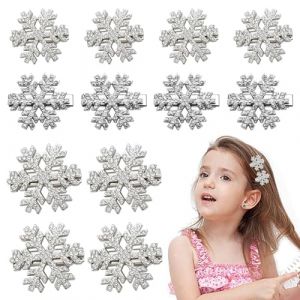 12 &Eacute;pingles &Agrave; Cheveux En Cristal De Flocon De Snowflake, &Eacute;pingles &Agrave; Cheveux En M&eacute;tal Cr&eacute;atives De Perle De Ramiage, D&eacute;coration De Coiffure De V&ecirc;tements. (OLIVE BELL, neuf)