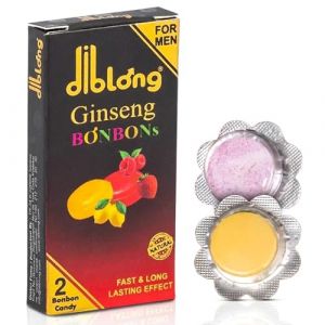 Diblong Ginseng Aphrodisiaque BonBons pour Homme 2 pcs (Fraise & Citron) &ndash; Bonbons aux Herbes avec Ginseng Panax et Am&eacute;ricain &ndash; Confiseries Aphrodisiaques (Produit en Turquie) (Rinka Italia, neuf)
