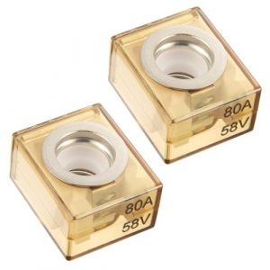 BOJACK 80A Fusible de Batterie Marin (MRBF) 58V DC, Fusible de batterie &eacute;valu&eacute; pour bateau Terminal fusible (2 pi&egrave;ces) (BOJACK, neuf)