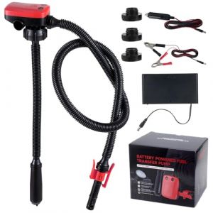Pompe de transfert de carburant, pompe de transfert de carburant alimentée par batterie avec long tuyau, pompe liquide portable d'essence, diesel, kérosène, huiles légères, eau (TVWVT, neuf)