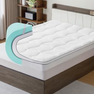 IKALIFE Surmatelas 180 x 200 cm - Surmatelas Mémoire de Forme Gel avec Housse Lavable, Épaisseur 7,5 cm pour Lits à Ressorts et Lits Inconfortables (FINETEX, neuf)