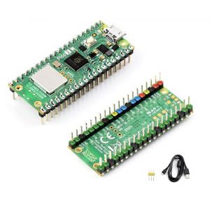 Pico 2 W with Color Coded Pre-Soldered Header Compatible with Raspberry Pi Pico 2 W Board+ USB Cable, 2.4GHz 802.11n WiFi and Bluetooth 5.2, RP2350 Chip Dual-Core& Dual-Architecture Design (Wonrabai, neuf)