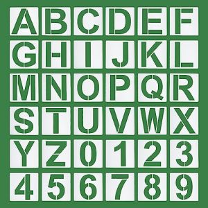 PATIKIL 10 ''Lettre Pochoirs Nombre Pochoirs, 36 Pack R&eacute;utilisable Alphabet Mod&egrave;les Chiffres Pochoir Ensemble pour Peinture sur Bois Mur, Blanc (PATIKIL UK, neuf)