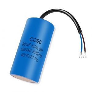 Iruihoo CD60 800uf Condensateur 450V AC 50/60HZ,Condensateur de démarrage, condensateur électrique, condensateur de démarrage de moteur, avec câble, pour réfrigérateur, moteur électrique (Iruihoo Life, neuf)