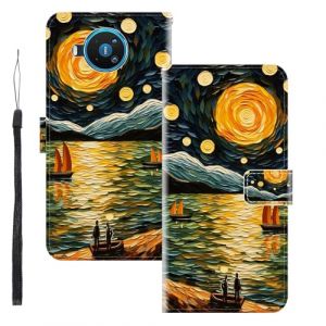 WUACYEAMING Coque pour Nokia 8.3 5G,Protection Housse en Cuir PU Portefeuille à Rabat Motif Cover Kickstand Bumper Antichoc [Fentes pour Cartes] La mer et Le Bateau (WUACYEAMING, neuf)