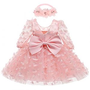 B&eacute;b&eacute; Fille Petite Robes Tutu Fleur Mariage Anniversaire Cake Smash Saint-Valentin No&euml;l Bapt&ecirc;me Robe de soir&eacute;e f&ecirc;te Rose 18 Mois (ZhuL, neuf)