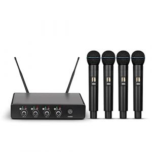 Microphone sans Fil Depusheng R5, syst&egrave;me de Microphone portatif Professionnel sans Fil UHF &agrave; Quatre micros dynamiques pour karaok&eacute; &agrave; Domicile, r&eacute;union, f&ecirc;te, &eacute;glise, Mariage, Ensemble KTV &agrave; Domicile (MRAUDIO, neuf)