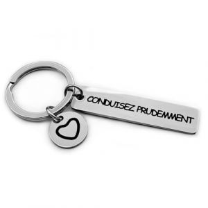 Porte-clés Conduisez prudemment - Porte-bonheur clé de voiture ange gardien - cadeau permis de conduire anniversaire petite amie petit ami (TM Trading Store, neuf)