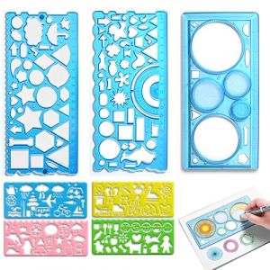 GHPKOTW 7 Pièces Normographe, Règle De Pochoir, Règle De Pochoir De Dessin en Plastique, Règles en Plastique, Normographe Geographie, Géométrie De Dessin Précise, Convient Au Bureau,À L'École (ZBr4469, neuf)