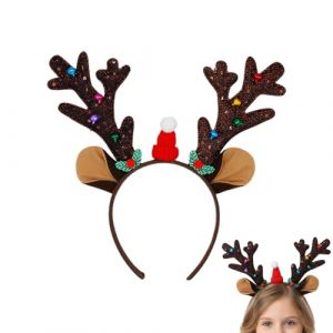 Bandeau avec Renne - Accessoire de T&ecirc;te Confortable,Bandeau pour le Lavage du Visage avec des Cornes de Renne,pour Mariage Camping Pique-nique Barbecue F&ecirc;te d'Arri&egrave;re-Cour Rassemblement D&icirc;ner Estrade (Knowlife, neuf)