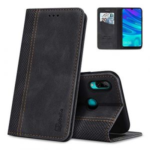 AKABEILA Coque Huawei P Smart 2019, &eacute;tui Huawei P Smart 2019, Housse en Cuir Compatible pour Huawei P Smart 2019 Etui Portefeuille Emplacements Cartes Folio Fermeture Magn&eacute;tique Stand Holster, Noir (AKABEILA, neuf)