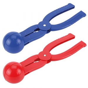 Active Peak Lot de 2 Pinces &agrave; Boules de Neige Moule &agrave; Boule de Neige 7 cm Snowball Maker Robuste Jeu d&rsquo;Hiver pour Enfants Presse &agrave; Boules de Neige sans Mains Froides (Lot de 2 (Rouge et Bleu)) (Pixkom GmbH, neuf)