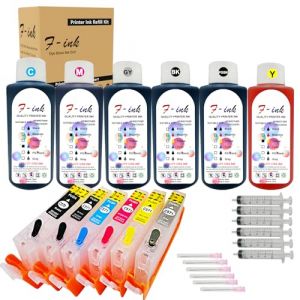 6x100ml Bouteille d'encre et PGI-570 CLI-571 Rechargeable Cartouche d'encre Compatible pour Canon PIXMA MG7750 MG7751 MG7752 MG7753 TS9050 TS9055 TS8050 TS8051 TS8052 TS8053 Imprimante (ZHHEMEI, neuf)