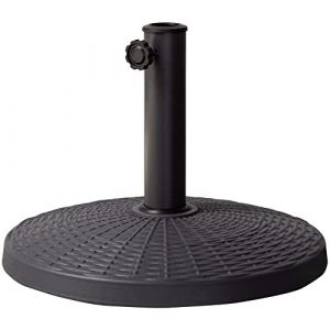 AKTIVE Pied de Parasol Rond, Parasol d'Ext&eacute;rieur 44,5 X 33 cm, Polyr&eacute;sine Noire, Tube Acier &Oslash; 38-48 mm, Pieds de Parasol, Jardin, Terrasse, R&eacute;sistant, R&eacute;glable, Durable (53902) (home service 4 you, neuf)