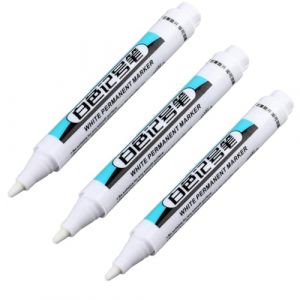 rujjftsy Lot de 3 marqueurs permanents blancs pour peinture acrylique blanche, marqueurs permanents pour papier noir, bois, tissu, verre, céramique, plastique (TaiYuanMoXiang, neuf)