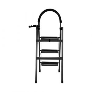 Escabeau 3 Marches Pliable &ndash;Petit Escabeau Fait en Acier Alliage, Marches Antid&eacute;rapantes, Charge 150 kg, sans Montage &ndash; pour Cuisine, Garage & Bureau&ndash;104 x 57 x 41,5 cm - 3 marches (Noir) (Hechheu, neuf)