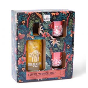 Coffret rhum arrangez-moi avec 2 verres (Mangue Fruit de la Passion) (QUAI SUD, neuf)