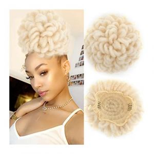 Postiche en Chignon Désordonné pour Femme Chignon synthétique bouclé cordon queue de cheval extensible brosse à cheveux pince chignon tresse chignon pince à cheveux for les femmes noires cordon chigno (wuwuwucc, neuf)