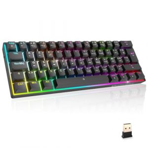EMPIRE GAMING - Nouveau 2025 - K246 Clavier Gaming sans Fil Compact TKL 65% WiFi Type-C - Switches Mécanique MX Red (FR-AZERTY) - pour PC/PS4/PS5/Xbox - Rétroéclairage RGB - 62 Touches (OptimumWay France, neuf)
