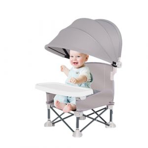 Chaise Plage Bebe Chaise De Camping Pour Bébé Chaise Haute Bébé Avec Plateau Amovible Et Parasol Chaise Bebe Pliante Chaise Haute De Voyage Portable Pour Intérieur Et Extérieur,38x31x37cm (siuwad, neuf)