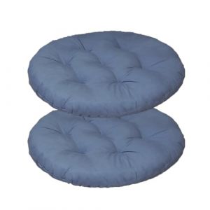 Mozzeilee Coussin de chaise rond, 40x40 cm Ensemble de 2/4/6/8 Coussins de chaise &agrave; manger, tapis de si&egrave;ge en rotin pour meubles d&rsquo;ext&eacute;rieur pour salon bureau jardin patio (Bleu, 2 pcs) (Mozzeilee, neuf)