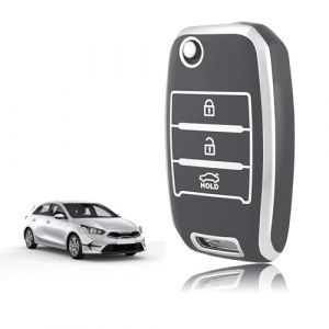TOOMUME Coque Clé TPU, Etui Clé Étui Clé Adapté pour Kia Sportage Rio Ceed Stonic Picanto Sorento Venga Soul Carens Cerato K2 K3 K4 K5, Couvre Clef Cache Cle Voiture Telécommande - Flip Key (TOOMUME, neuf)