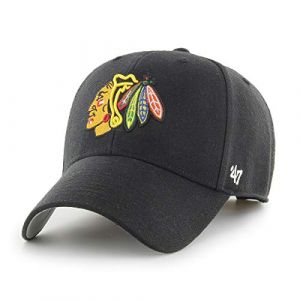 47 Chicago Blackhawks NHL MVP Casquette de baseball réglable avec badge d'équipe Noir, Noir , Taille unique ('47 Brand Europe, neuf)