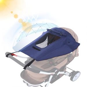 Furforstk pare soleil poussette universelle avec protection UV 50+ parasol poussette imperméable capote poussette universelle avec hublot et ailes d'abat-jour, protege soleil poussette (bleu) (Furfor, neuf)