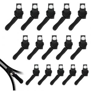 DWFEYOI Kits De Réparation De Fermeture éclair, 15 PCS Curseur Fermeture Eclair Clipsable, Remplacement De Curseur De Tirette Fermeture Eclair éclair Amovible Pour Vestes, Sacs à Dos, Valises (Binherd OU, neuf)