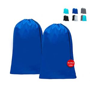 Dmjia® 2 Pièces Grand Sac à Linge Sale 90 x 60 cm, Sac a Linge Sale Voyage Pliable 120L, Sac a Linge Sale Voyage Enfant Avec Cordon de Serrage (Bleu Marine) (FS-store, neuf)