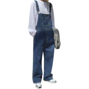 Oanviso Salopette Jeans Jumpsuit Homme Pantalon avec Bretelles Overalls Casual Jumpsuit Coupe Régulière Vintage Streetwear Jumpsuit de Travail été Léger Salopette Denim Combinaison B 01 M (Shopping tide, neuf)