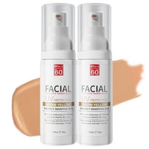 Crème Solaire Pour Le Visage SPF60,Crème De Jour Teintée,Creme Solaire Teintée Visage 60,Creme Solairè 60 Visage Teintée,écran Solairè Teinté Pour Le Visage Et Le Corps,Spf 60 Avec Protection (2) (FEIBAO&-Wu, neuf)