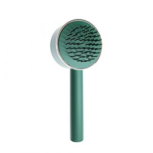 Dioche Brosse de Massage &agrave; Coussin, Peigne Autonettoyant, Antid&eacute;rapant, Stimulation S&ucirc;re du Cuir Chevelu pour les Soins Capillaires, Blanc, Vert, Rose, 25x9cm (GREEN) (Vertigo eu, neuf)